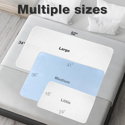 Bed Pads Washable Waterproof, 52" x 34" (4 Pack) Incontinence Bed Pads, Waterproof Bed Pad & Pee Pad, Perfect for Kids, Adults, The Elderly and Pets