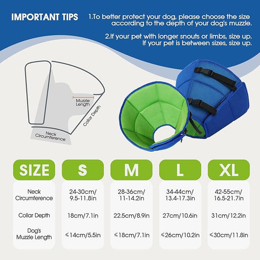 Dog Cone Collar After Surgery, Soft Cone for Small Dogs to Stop Licking, Adjustable Elizabethan Collar for Dogs, Lightweight Breathable Dog Recovery Cones for Wound Healing & Hot Spots