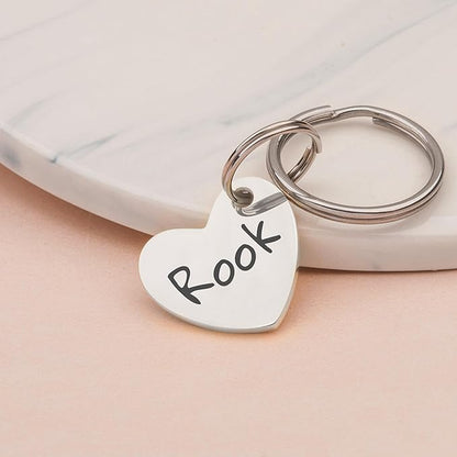 Anavia Personalized Pet ID Tags, Stainless Steel Glossy Laser Engraved Dog Cat Collar Name Tags, Multiple Colors Shapes Sizes (Tilted Heart, Regular)