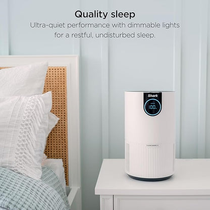 Shark Air Purifier for Home, Clean Sense, for Bedroom, Nursery, Home Office, Dorm, HEPA-Exceeding Filter, Captures Pollutants, Pet Dander, Dust, Odor, Smoke, and More, HP102PET, White