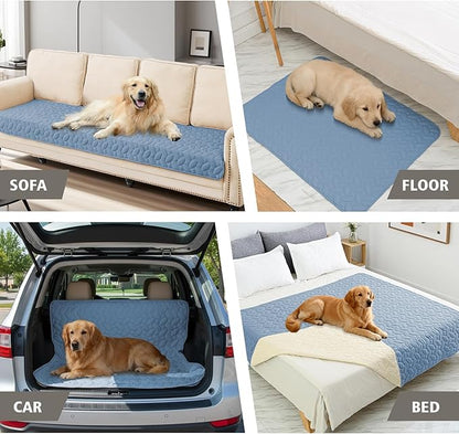 Ameritex Waterproof Pet Bed Cover Anti-Slip Dog Bed Blanket for Sofa and Furniture Waterproof New Pattern Design (Lightblue, 30x90 Inch (Pack of 1))
