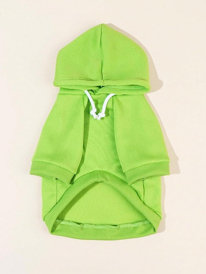 QWINEE Basic Dog Hoodie Sweatshirt Puppy Sweater Warm Cat Costumes Pet Clothes for Chihuahua Puppy Kitten Small Medium Dogs Green Small