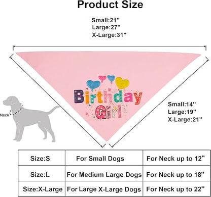 ADOGGYGO Dog Birthday Hat Bandana Girl - Puppy Birthday Party Supplies - Pink Tutu Hat Scarf Bow Banner Set for Small Dogs (Small)