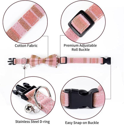 SuperBuddy Dog Collar, Adjustable Dog Collar with Bowtie, Pet Collar for Dog Soft Bowtie Dog Collars for Small Medium Large Pet