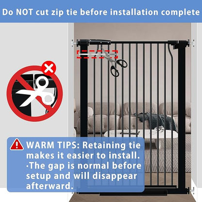 40.5" Extra Tall Baby Gate for Stairs, 29.5"-40.5" Extra Wide Dog Gate Indoor for The House, Auto Close Pressure Mounted Safety Child Toddler Gate, Pet Gate for Doorways Kitchen, Black