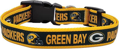 Green Bay Packers NFL Dog & Cat Collar - Large, Shiny & Colorful, Licensed by The NFL