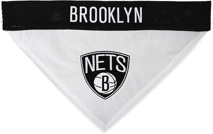 Pets First NBA Reversible Dog Bandana - Brooklyn Nets Home & Away Sports Bandana with Premium Embroidery Logo, Large/X-Large