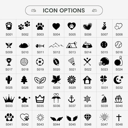 Dog Tags Engraved for Pets - YEHANTI Personalized Dog Tags with Lovely Icons, Durable Stainless Steel Pet ID Tags for Small Large Dogs Cats, Custom Dog Name Tags Engraved on Both Sides (Paw)