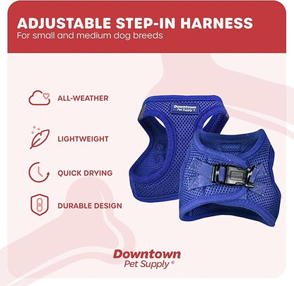 Downtown Pet Supply Step in Dog Harness No Pull, XX-Large, Blue - Adjustable Harness with Padded Mesh Fabric and Reflective Trim - Buckle Strap Harness for Dogs