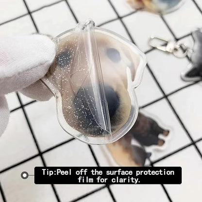 Custom Acrylic pet Keychain - Personalized Gift with Photo Engraved - Durable Dog Cat Lover Accessories