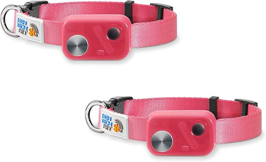 MS-5 Automatic Pet Door Collar 2-Pack, Genuine High Tech Pet Brand Dog Collar for Power Pet Doors - Econ Series, Waterproof (Pink) - PNK-MS5-2PK