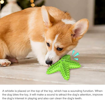 Carllg Dog Toys for Aggressive Chewers, Puppy Teething Chew Toys, Durable Indestructible Squeaky Interactive Puzzle Starfish Toys for Small Medium Large Breed