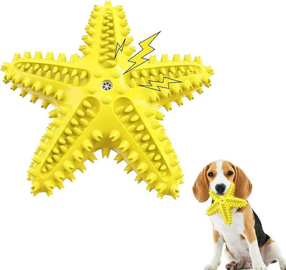 Chew Toy for Dog Toothbrush Stick Dog Toys for Aggressive Chewers Interactive Toys Treats Tough Toy to Keep Them Busy Chew Toys for Small Dogs (Star Toy - Yellow)