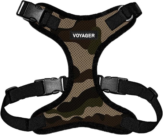 Voyager Step-in Pet Harness - All Weather Mesh, Adjustable Step in Harness for Cats and Dogs by Best Pet Supplies - Army/Black Trim, M
