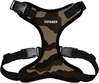 Voyager Step-in Pet Harness - All Weather Mesh, Adjustable Step in Harness for Cats and Dogs by Best Pet Supplies - Army/Black Trim, L