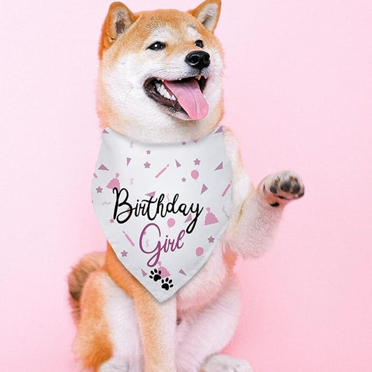 Dog Birthday Girl Happy Birthday Dog Bandana for Girls Pet Accessories for Pet Lovers Bandana for Puppy Girl Birthday