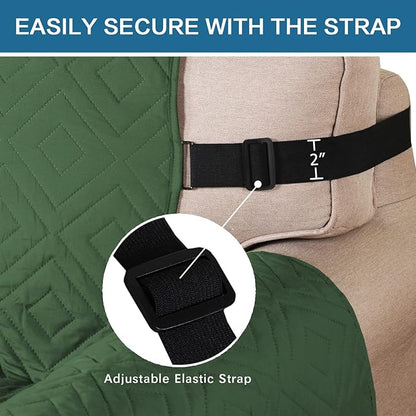 H.VERSAILTEX Reversible Sofa Slipcover Furniture Protector Water Resistant 2 Inch Wide Elastic Strap Sofa Cover Couch Covers Pet Kid Fit Seat Width Up to 66" (Sofa: 75" x 110", Christmas Green/Beige)