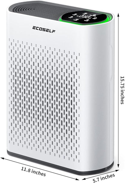 Air Purifier for Large Room, Cleans 2,400 ft² in 30 Mins, 3-Stage True HEPA, 360° Airflow, Large Touch Display Control, Real-Time Air Quality (PM2.5) Display, Ultra-Quiet 20dB Sleep Mode