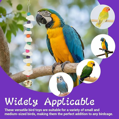 Lusofie 2 Pack Bird Beak Grinding Stone - Cockatiel Bird Toy with Cuttlebone and Beak Grinding Stone - Small to Medium Birds Cage Accessories for Parakeets Budgies Cockatiels Lovebirds Conures