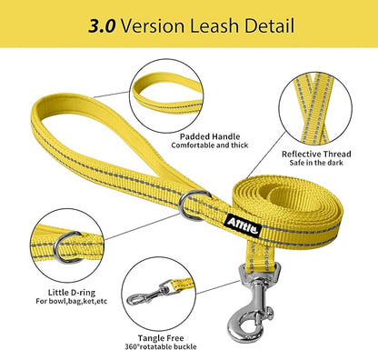 AIITLE Step in Dog Harness and Leash Set - No Pull Escape Proof Vest Harnesses with Soft Mesh and Reflective Bands, Adjustable Pet Outdoor Harnesses for Small and Medium Dogs Yellow M