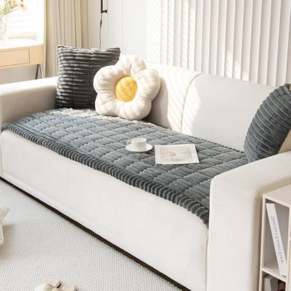 Sofa Cover Fuzzy Couch Cover for Pet, Couch Covers for Dogs Washable Non-Slip Sofa Slipcover Cushion Protector Pets Friendly Mat Bed