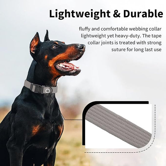 lynxking Dog Collar Soft Padded Breathable Cotton Solid Color Strong Adjustable Pet Collar for Little Puppy