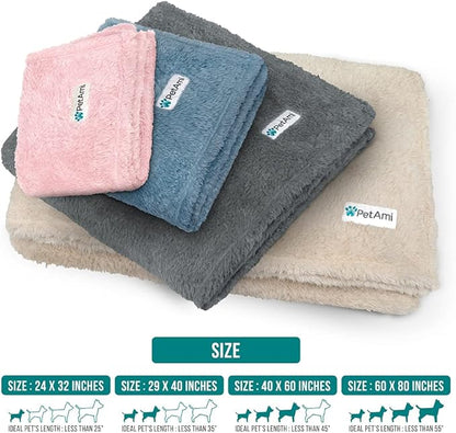 PetAmi Dog Blanket for Small Medium Dogs, Pink Fluffy Soft Sherpa Fleece for Puppy, Kitten, Doggie, Calming Pet Throw for Couch Sofa Bed, Washable, Medium 29x40