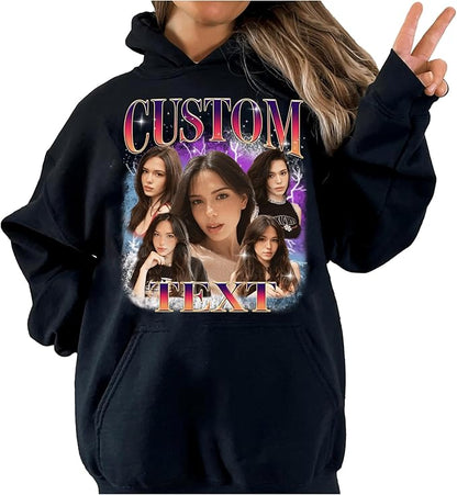NAZENTI Custom Bootleg Rap Tee, Custom T-Shirts with Picture, Retro Custom Bootleg, Valentine's Gifts for Him Her