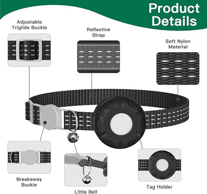 Cat GPS Tracker, Waterproof, Pet Tracker for Cats, Works with Any Collar,Compatible with Apple Find My App (Only iOS), No Monthly Fee, Black
