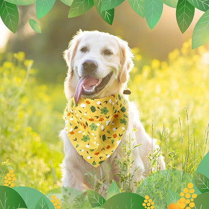 Weewooday 50 Pcs Spring Dog Bandanas Bulk for Dogs Soft Bibs Adjustable Triangle pet Bandana for Small Medium Large Costume(Floral Pattern, 31.5 x 21.7 x21.7 Inch)