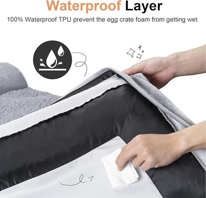 Large Dog Bed Orthopedic Washable: Beds Bolster XL Bed Large Big Dogs Egg Crate Foam Couch Sofa Waterproof with Removable Cover