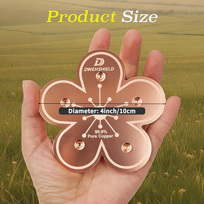 Bird Bath Copper Disk, 99.9% Pure Copper Disk, 5-Point Support, Solar Fountain Compatible, All-Season Safe Cleaner for Copper Plate/Disc, Garden/Yard/Patio Bird Lovers