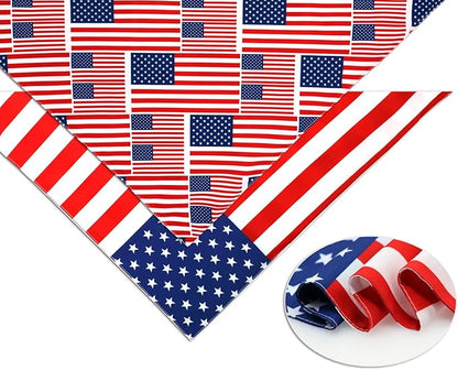American Flag Dog Bandanas,4th of July Dog Bandana,Large Summer Triangle Patriotic Scarves for Memorial Day and Independence Day,Pet Outfits for Boys and Girls,Red,White & Blue(2PCS,Large)