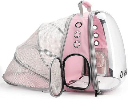 Lollimeow Cat Carrier Backpack, Expandable Bubble Pet Carrier for Cats and Small Dogs, Airline Approved Travel Backpack for Hiking, Walking & Outdoor Adventures - Supports up to 14 lbs