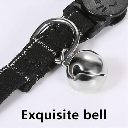 SLSON 2 Pack Breakaway Cat Collar with Bell and Bow Tie Plaid Kitten Collar for Cats and Small Dogs Pets Adjustable from 8-11In, Black and Grey
