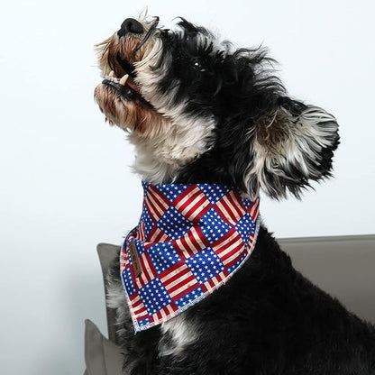 lionet paws Patriotic 4th of July Dog Bandana American Flag for Small Medium Large Dogs, Cat Dog Kerchief Triangle Bibs Scarf for Male Female