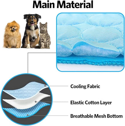 Dog Cooling Mat Pet Cooling Pads Dogs & Cats Pet Cooling Blanket for Outdoor Car Seats Beds (22IN*28IN)