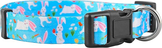 Native Pup Easter Dog Collar, Cute Spring Gift for Puppies, Pink Pastel, Eggs, Chicks, Bunny Adjustable for Small, Medium, Large Breeds (Bunny, Medium)