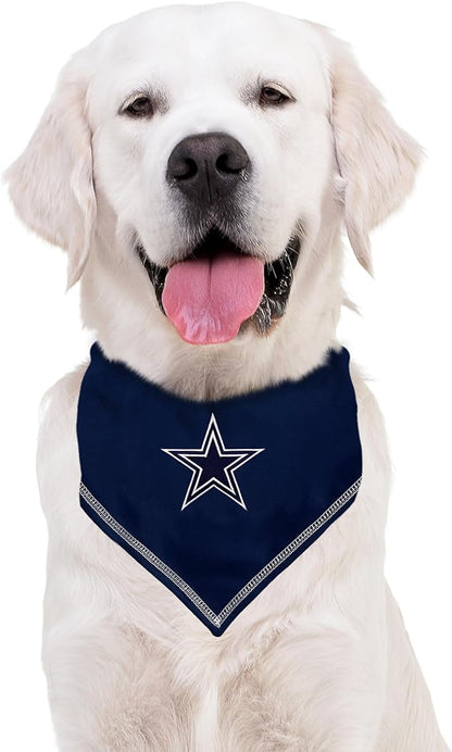 Pets First NFL Dallas Cowboys TIE Bandana, Large/X-Large. Dog Bandana Scarf Bib for Pet Cat Dog. The Ultimate Game-Day, Party Bandana (DAL-3550-L-XL)