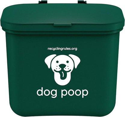 Small Hanging Wastebasket for Dog Poop in Green (Holds 7-14 Bags)