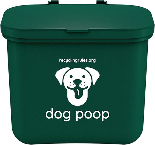 Small Hanging Wastebasket for Dog Poop in Green (Holds 7-14 Bags)