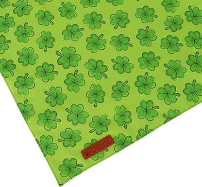 ADOGGYGO St Patrick Dog Bandana 2 Pack, Reversible Shamrock Pet Scarf Bib, Adjustable Fit Green St Patricks Day Bandanas for Small Dogs (Small)
