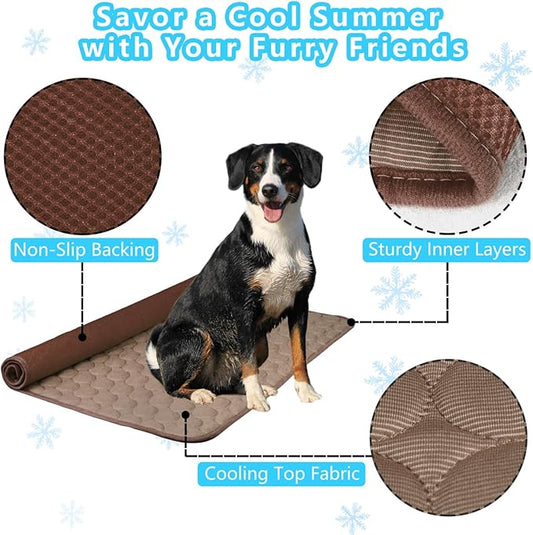 Dog Cooling Mat for Dogs, Pet Cooling Pad Bed for Dog Easy Washable for All Types of Pets and Perfect for Both Indoor and Outdoor Use, Including Car Seats 59" x 40"