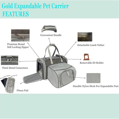 Mr. Peanut's Gold Series Big Apple XL Expandable Pet Carrier V3.0 (Deja Blue)