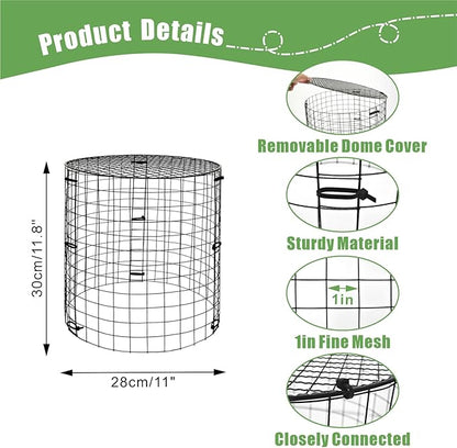 5 Packs Garden Plant Protectors from Animals,Metal Plant Cage Chicken Wire Cloche with Ground Stakes and Nylon Tie,Garden Plant Protectors for Flower Vegetable to Keep Animals Out-11.8"x 12.6"