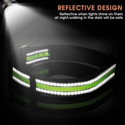 Weewooday 3 Pieces Reflective Dog Collar Nylon Adjustable Quick Release Pet Collars for Dogs(Large)