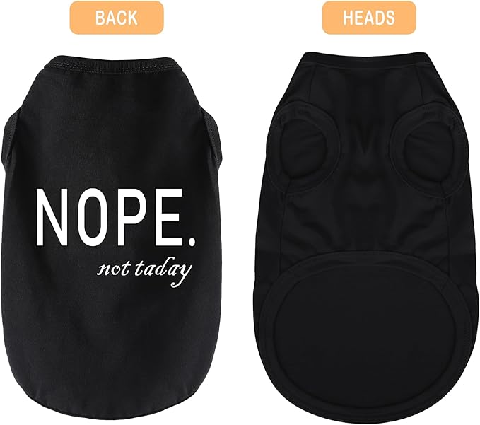Discover Cozy Cotton Canine Wear: Soft, Lightweight, and Breathable Dog Shirt Vest with Eye-Catching Graphics(Nope not Today), Keeping Your Furry Friend Warm and Comfy! Black 3XL