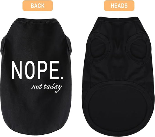 Discover Cozy Cotton Canine Wear: Soft, Lightweight, and Breathable Dog Shirt Vest with Eye-Catching Graphics(Nope not Today), Keeping Your Furry Friend Warm and Comfy! Grey 3XL