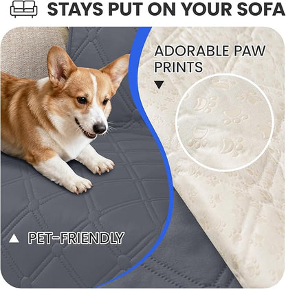 Waterproof Dog Bed Cover Pet Blanket, Soft Couch Cover for Dogs Washable, Non-Slip Dog Blanket Protect Furniture Couch Sofa Car for Puppy Large Dogs Cat (30x53 Inch, Dark Grey)