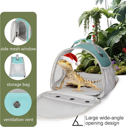 Guinea Pig Carrier,Guinea Pig Carrier for 2,Ventilation Carrier for Bearded Dragon,Reptile Travel Carrier for Lizards Sugar Glider Hedgehog Rat Parrot Birds,Airline Approved Green